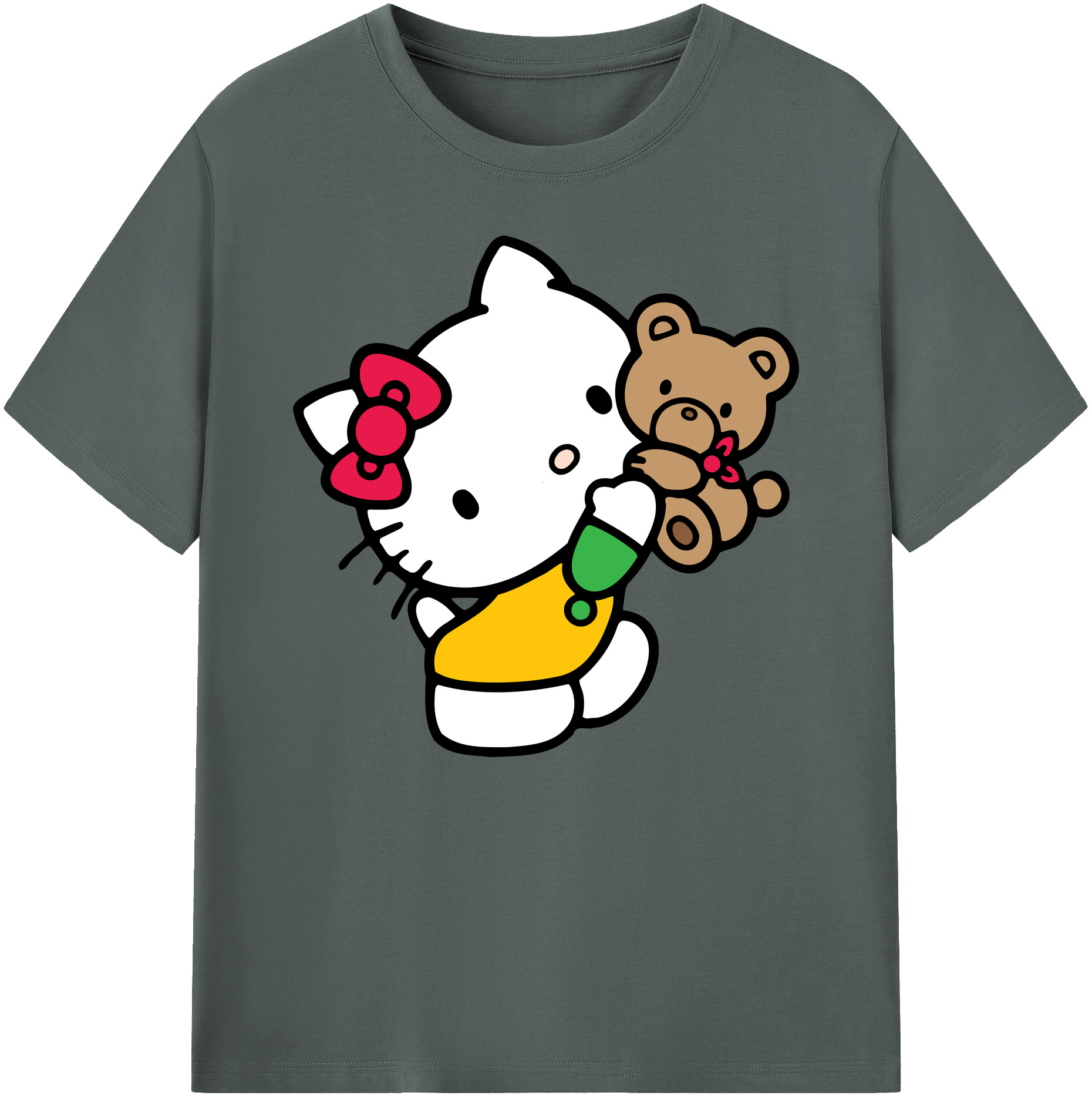 （画像用） Hello Kitty ハローキティ 綿100％ メンズ半袖Tシャツ｜肌触りやわらか＆通気性
